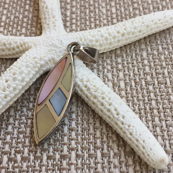 🌷925 Silver & Shell Inlay Pendant - Picture 3 of 4